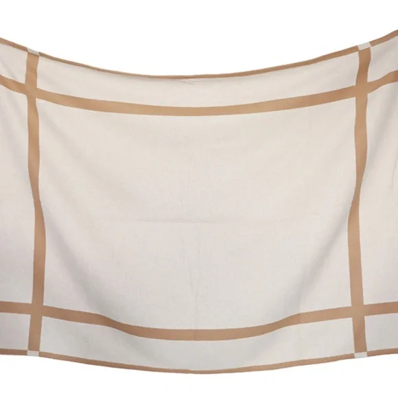 100% wool Throw Blanket - Tan and Ivory Cross Design - Picture 5 of 5